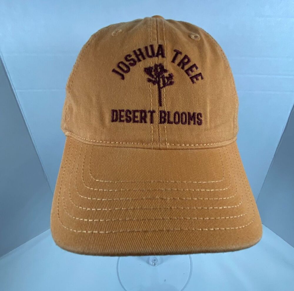 Joshua Tree Desert Blooms Hat Mustard Yellow Embroidered Mighty Fine Dad Cap OSF
